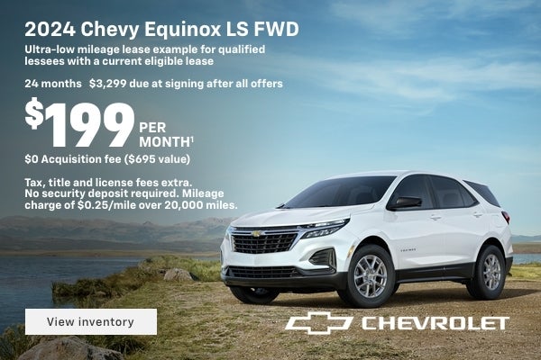 2024 Chevy Equinox LS FWD. Ultra-low mileage lease example for qualified lessees with a current e...